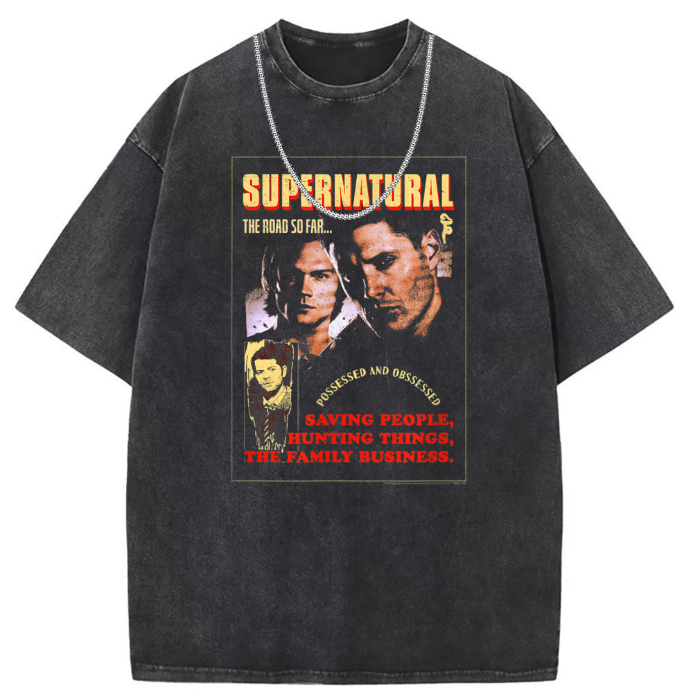 Men T Shirts Crew neck short-sleeved T-shirt washed and old