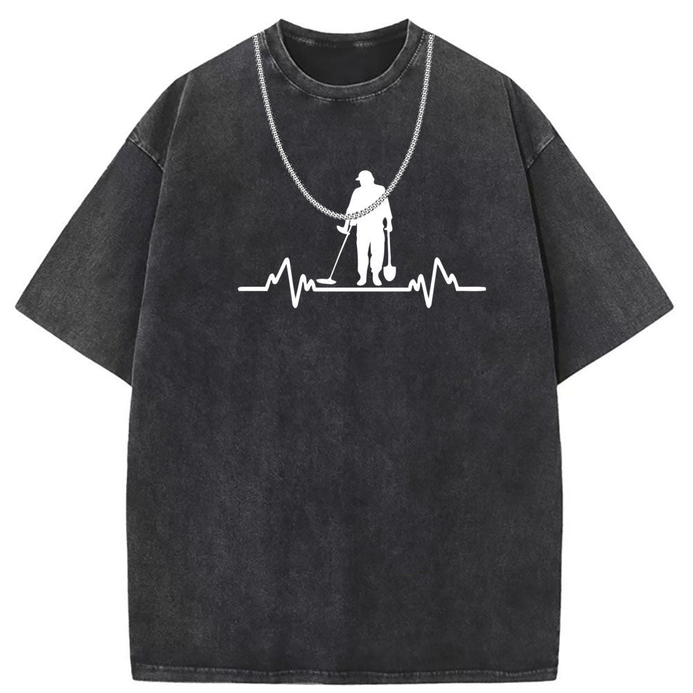 Men T Shirts Crew neck short sleeve T-shirt washed old American style