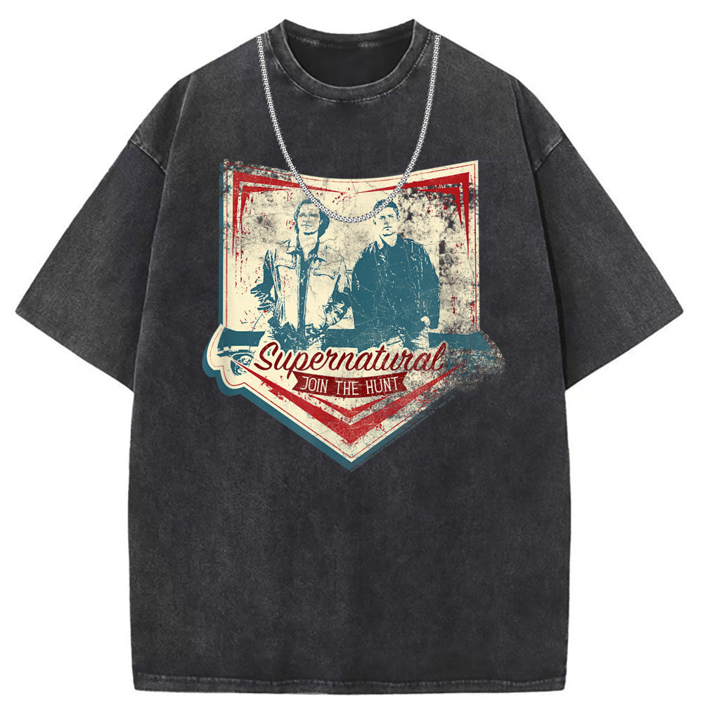 Men T Shirts Crew neck short-sleeved T-shirt washed and old