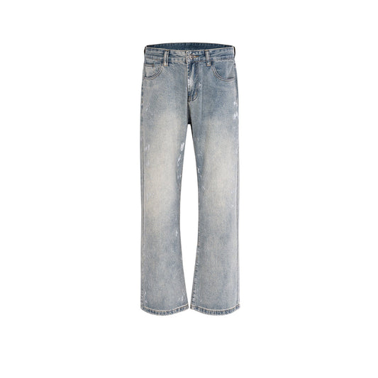MIJKO Men's Vintage Pants MIJKO trousers men's and women's slightly wide feet make old jeans