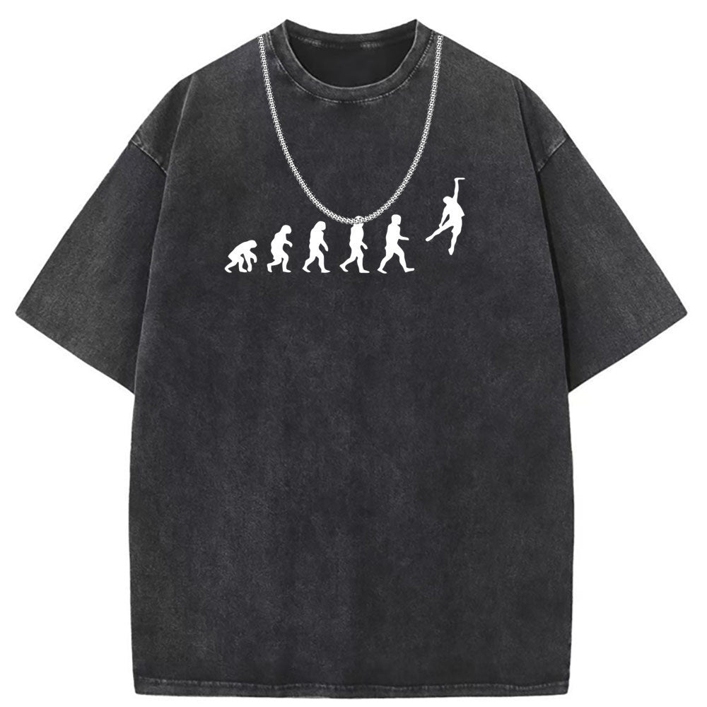 Men T Shirts Cotton printed short-sleeved T-shirt washed and old