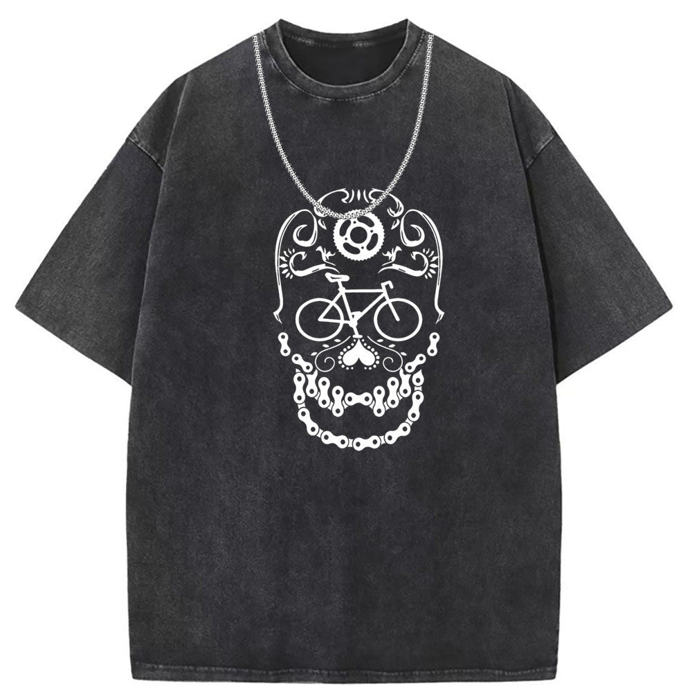 Men T Shirts Washed and old printed short-sleeved T-shirt