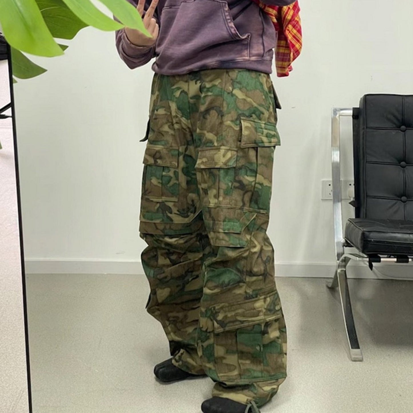 MIJKO Men's Vintage Pants MIJKO Men's Women's Camouflage Overalls Leggings Foot Casual Trousers