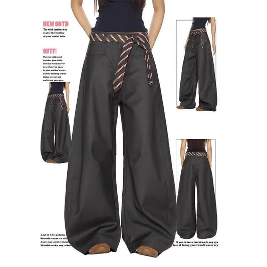 Women casual pant with belt