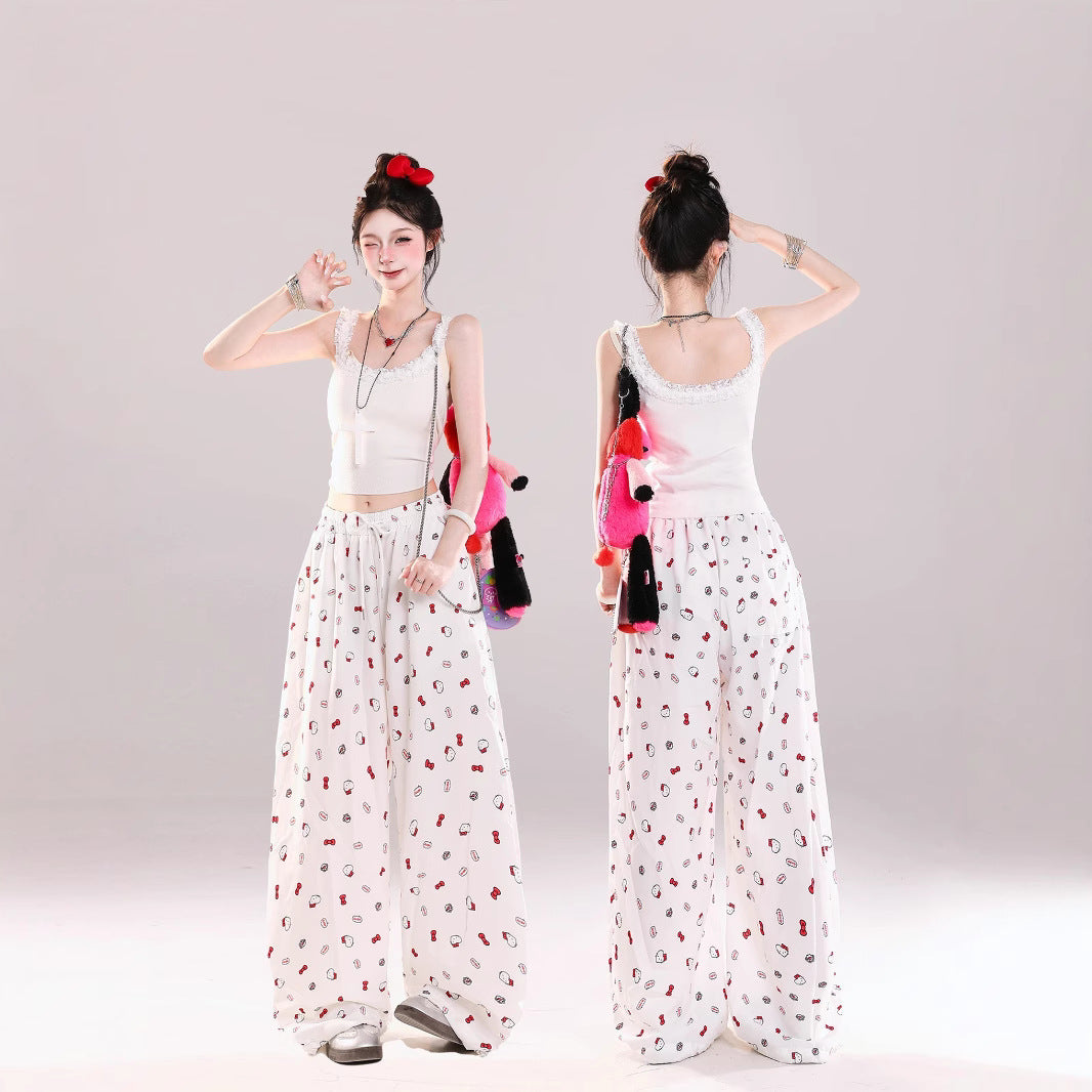 Women casual pant all over printed loose