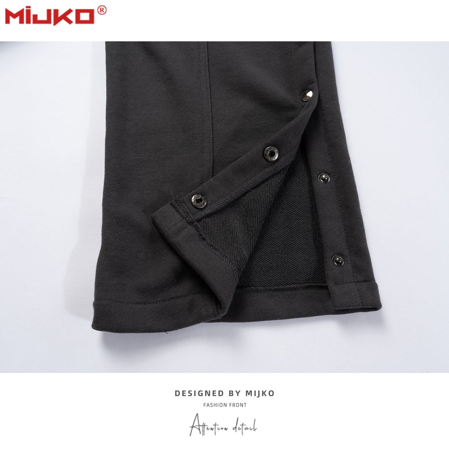 MIJKO Mens Vintage Pants Breasted Sports Black Casual Pants