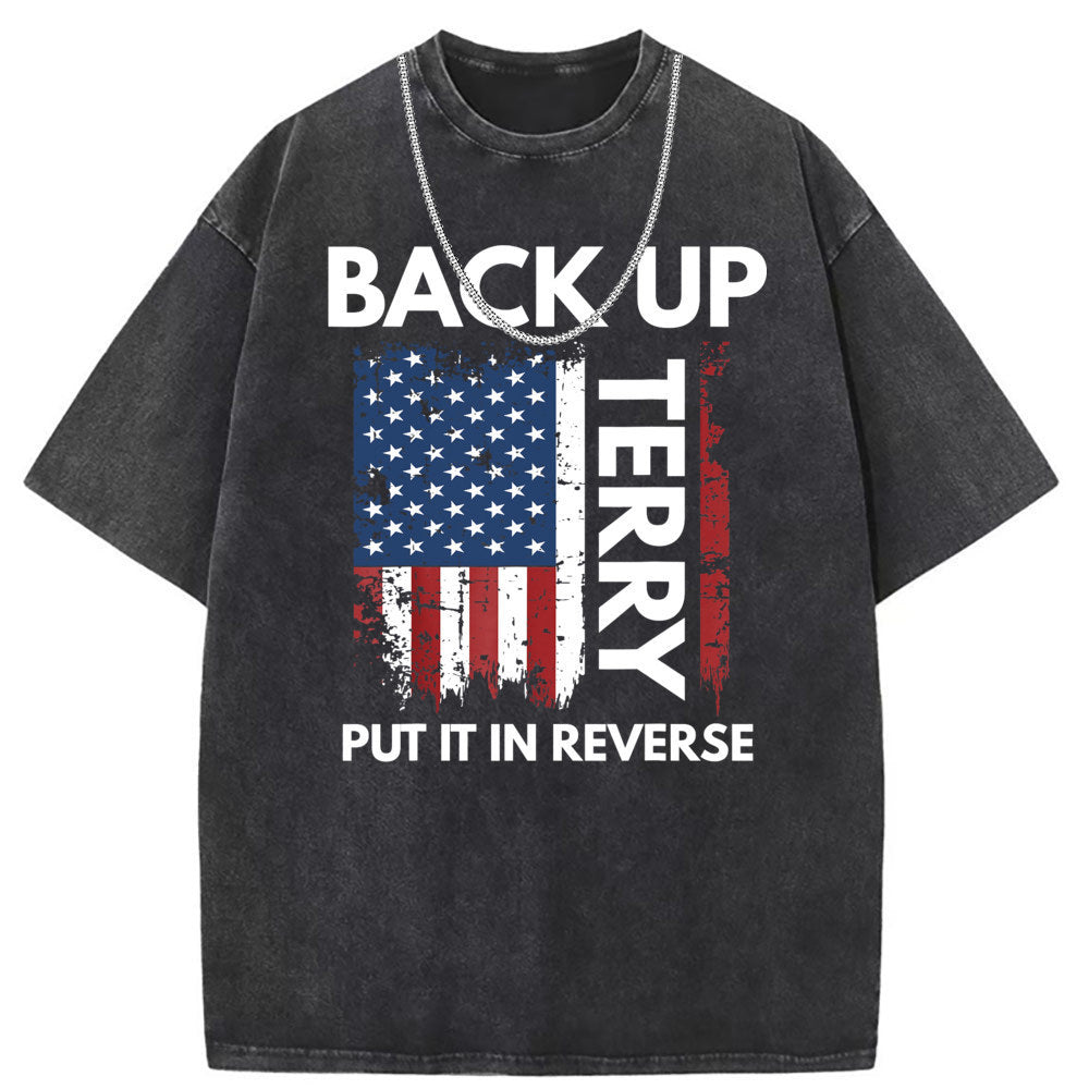 Mens T Shirts Washed Old Printed Short Sleeve T-Shirts Loose