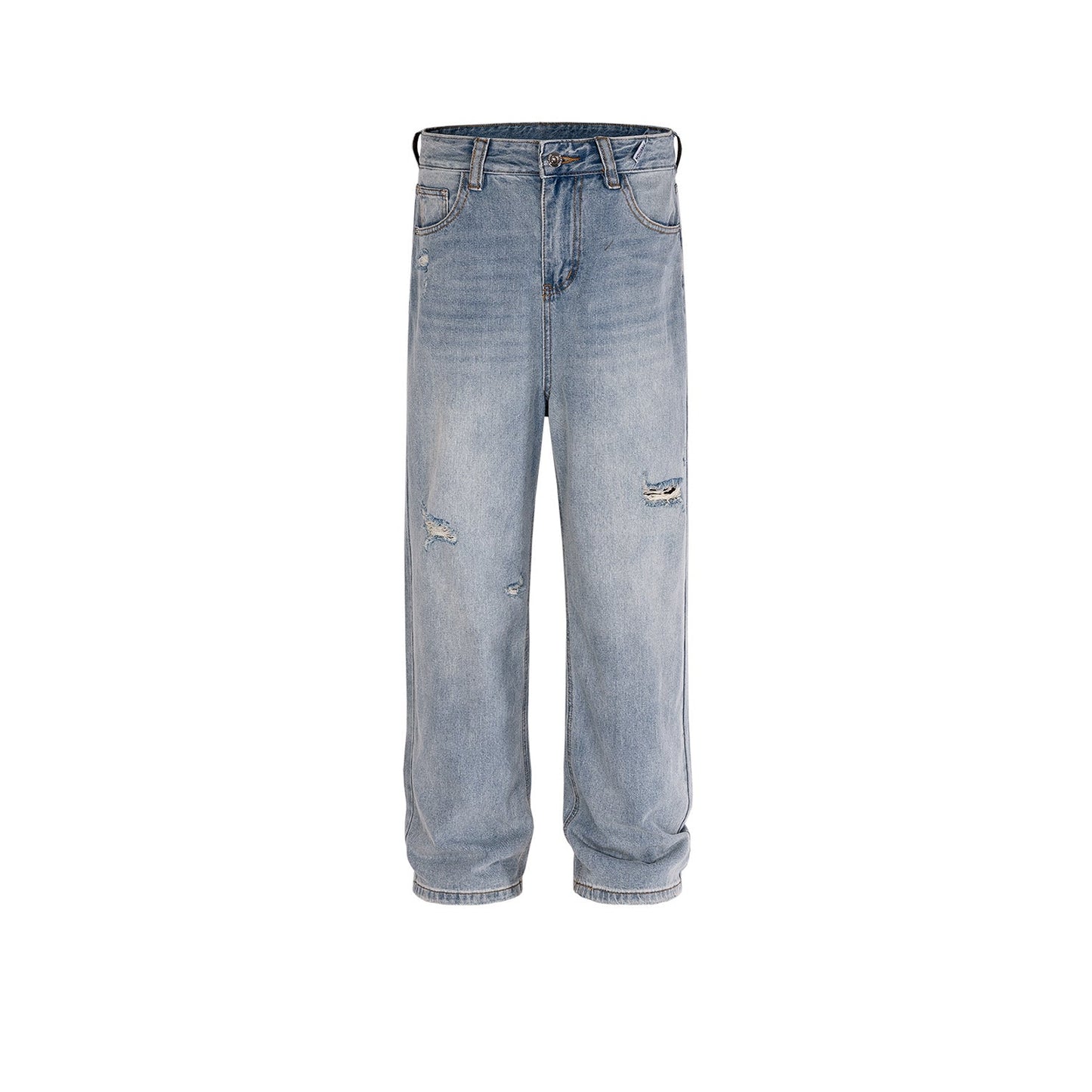 MIJKO Men's Vintage Pants MIJKO Straight Pants Men's and Women's Washed Jeans