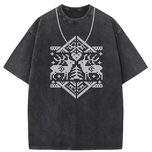 Men T Shirts Vintage vintage cotton printed short-sleeved T-shirt