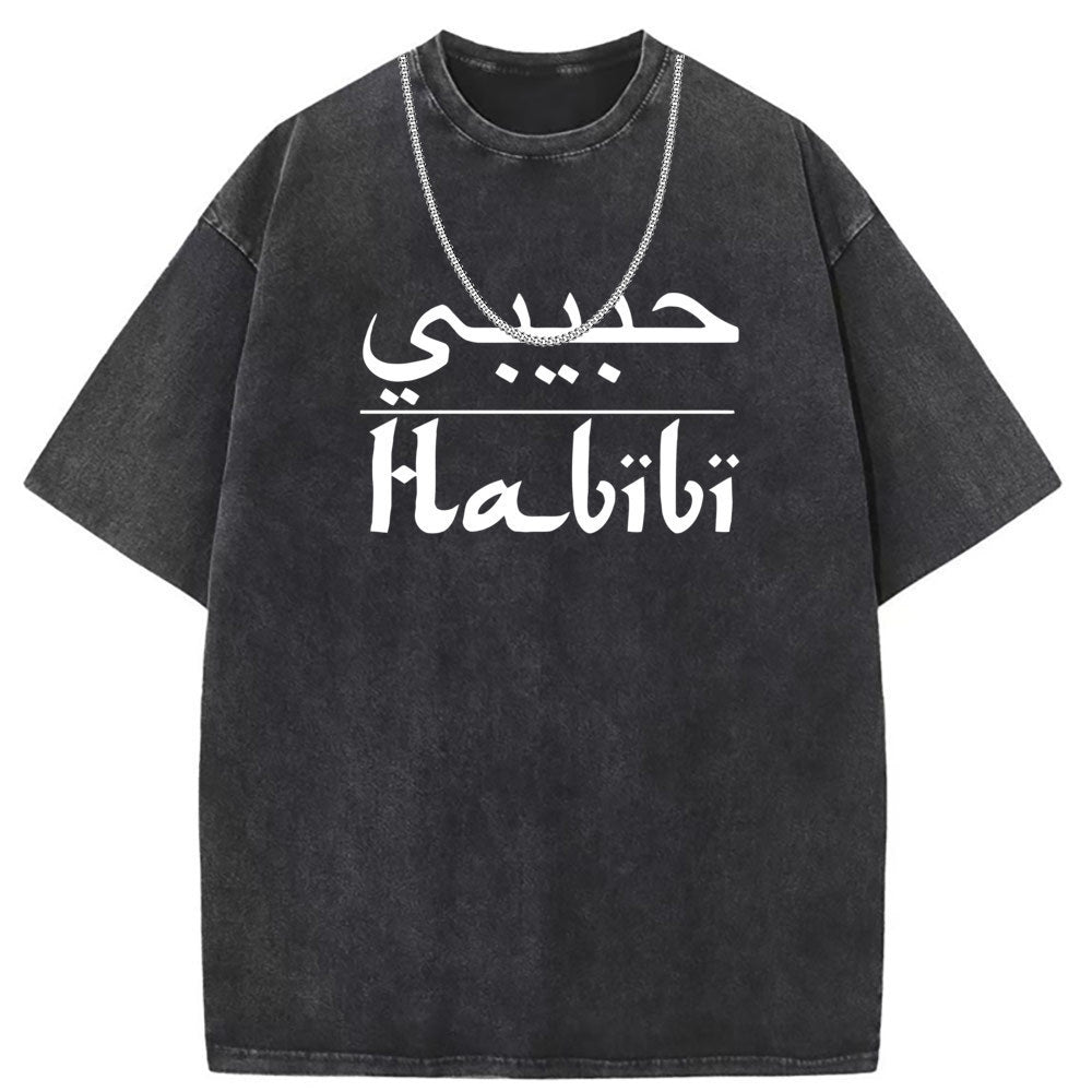 Men T Shirts Crew neck short sleeve T-shirt washed old American style
