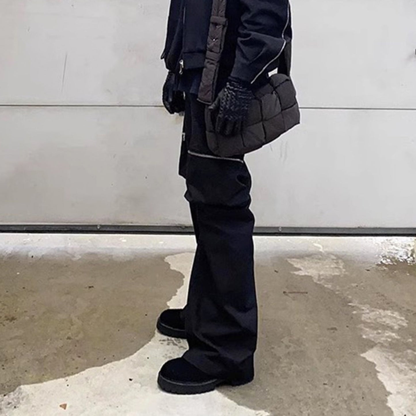 MIJKO Men Vintage Pants MIJKO Casual trousers three-dimensional pocket micro-zipper overalls