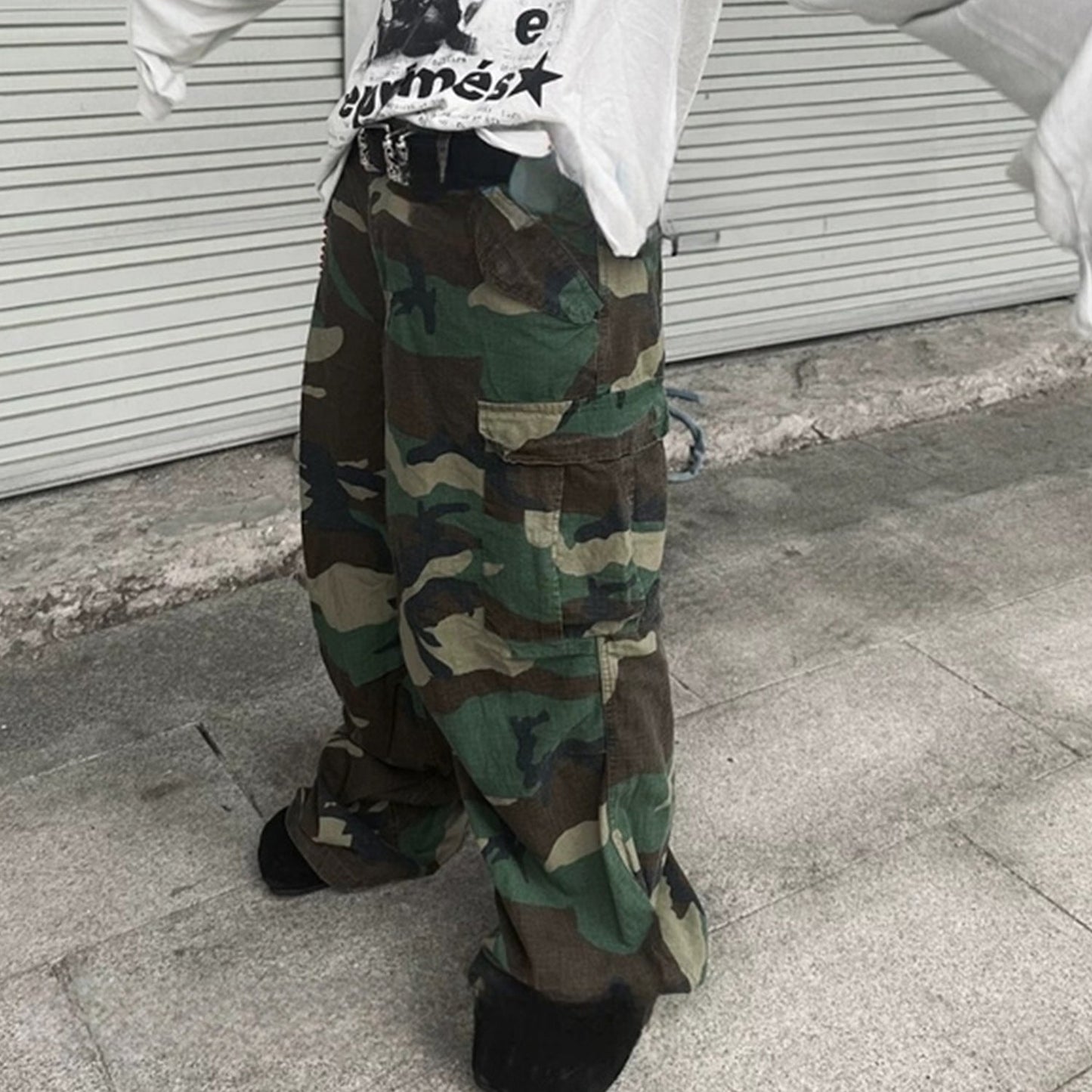 MIJKO Mens Vintage Pants MIJKO Men's Remaking Camouflage Overalls Casual Pants