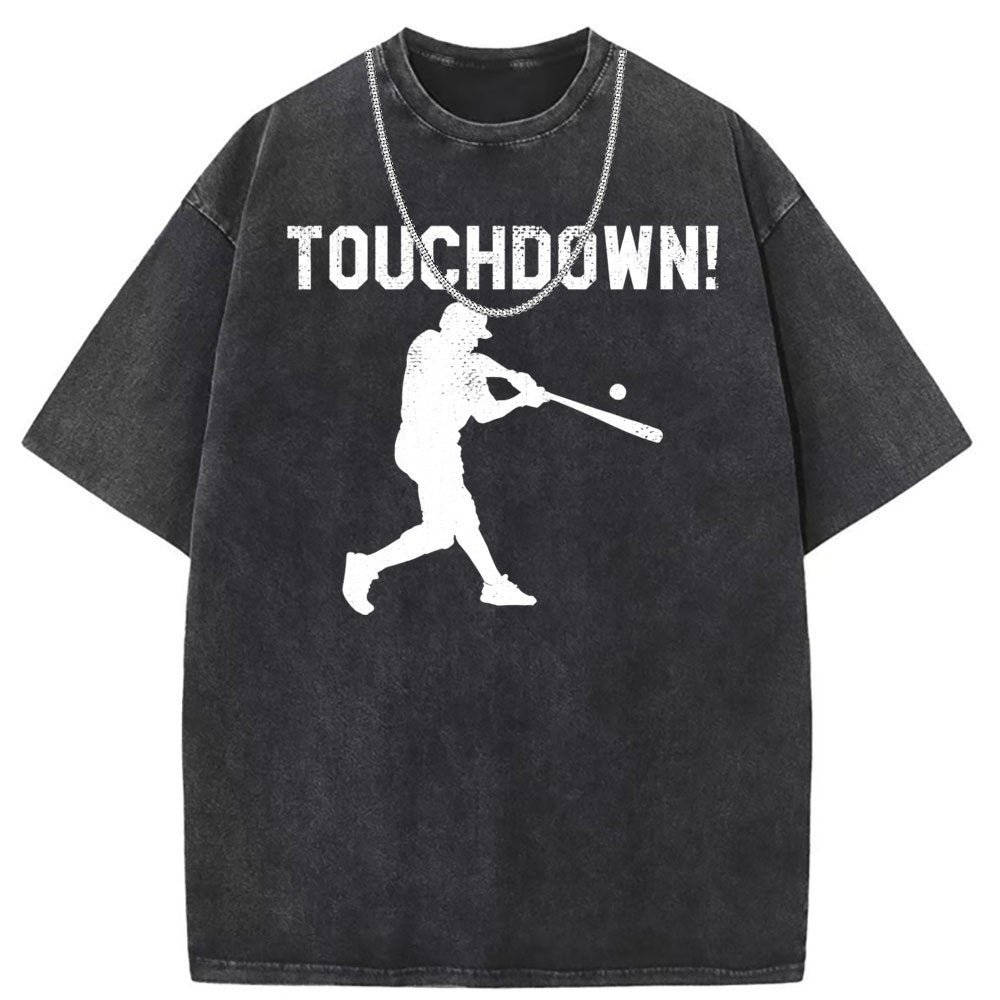 Mens T Shirts Washed Old Printed Short Sleeve T-Shirts Loose