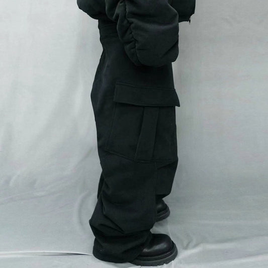 MIJKO Men Vintage Pants Large Pocket Casual Pants