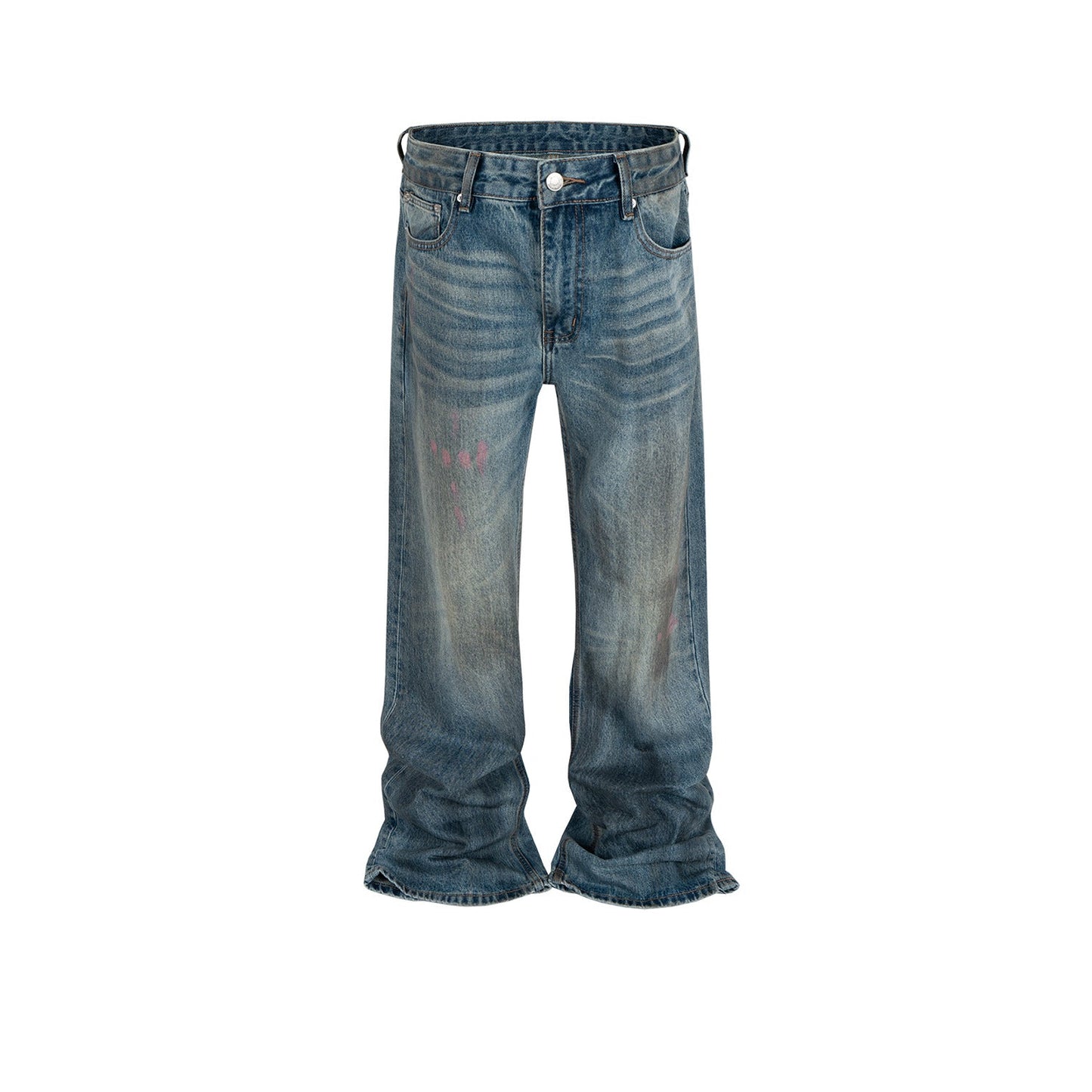 MIJKO Men Vintage Pants MIJKO washed old trousers men's and women's micro-pull jeans