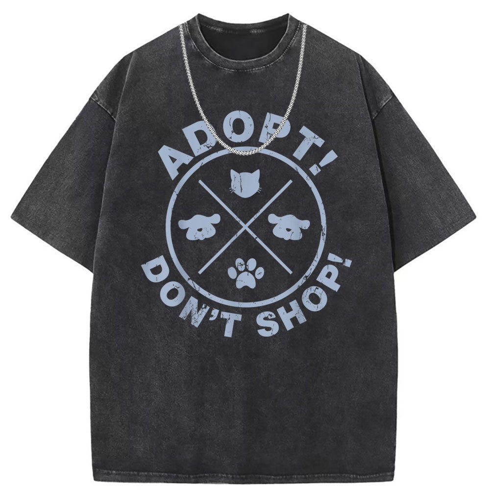 Men T Shirts Short Sleeve T-Shirt Washed Old Punk
