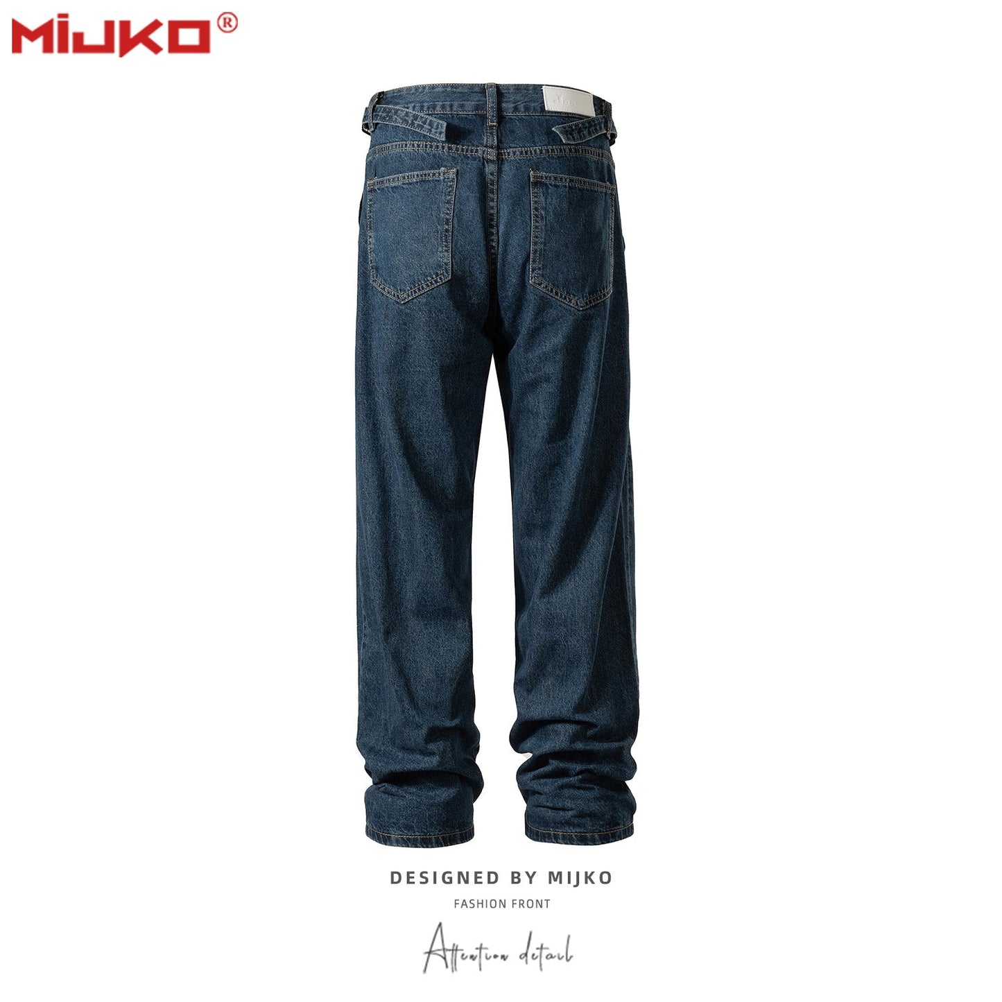 MIJKO Mens Vintage Pants Unisex Straight-leg Pants