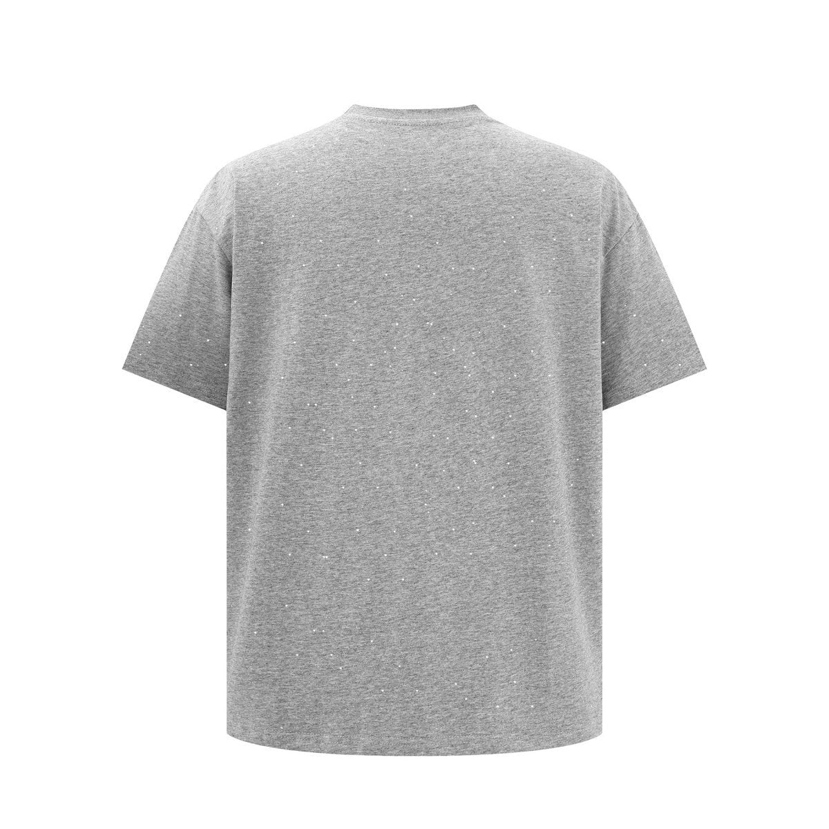 Men t shirts summer glitter deconstructed embroiderloose round neck short sleeves