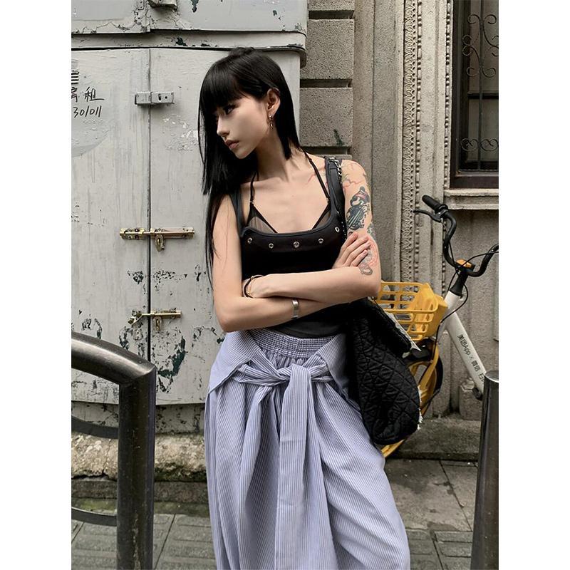 Women casual pant blue stripesspring & fall style