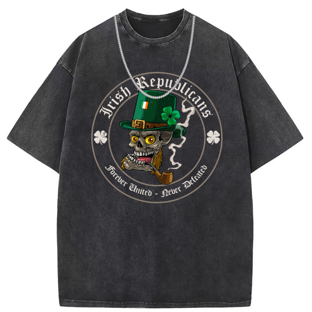 Mens T Shirts Crew Neck Short Sleeve T-Shirt Washed Old American