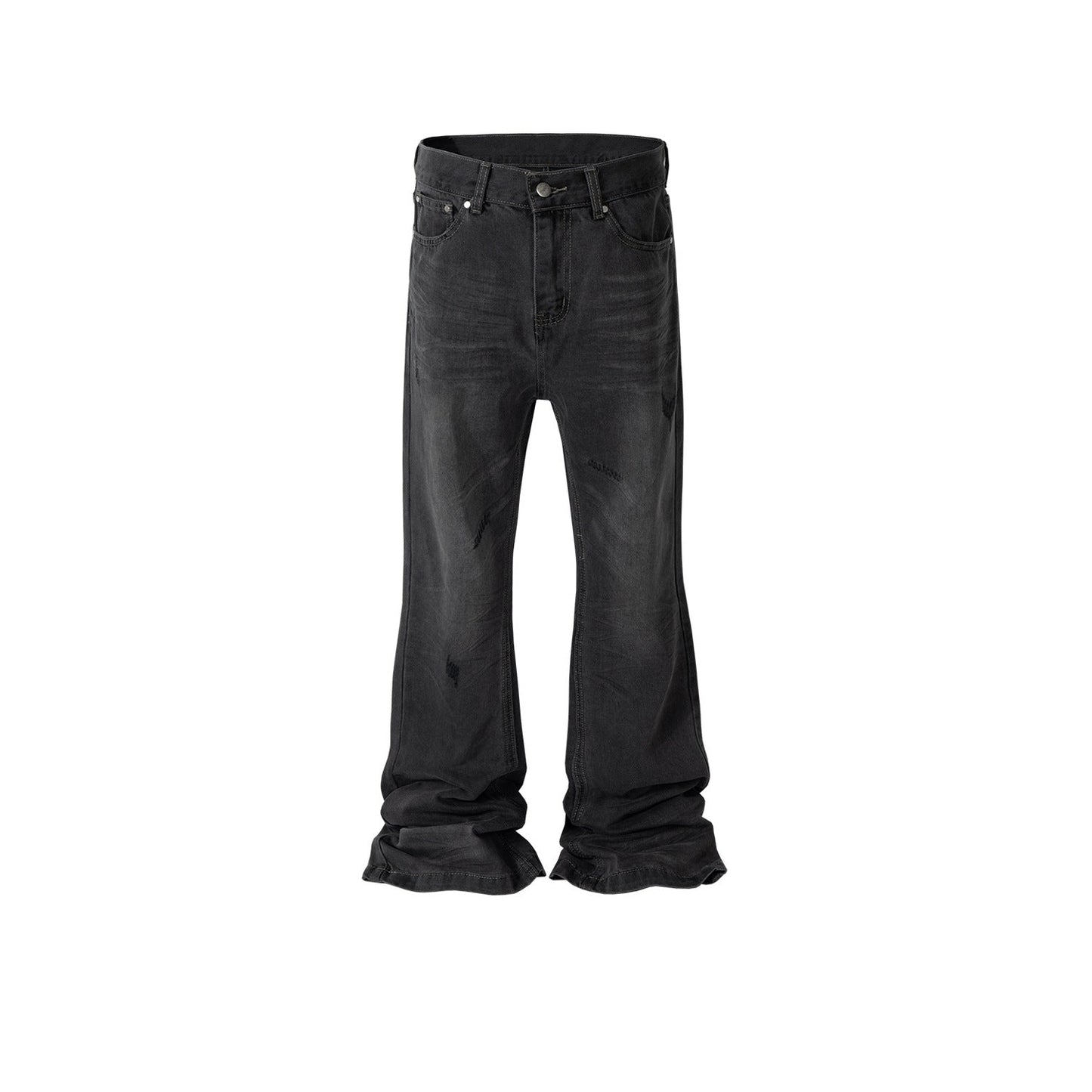 MIJKO Mens Vintage Pants MIJKO Mens Women's Flared High Street Slim-Fit Jeans