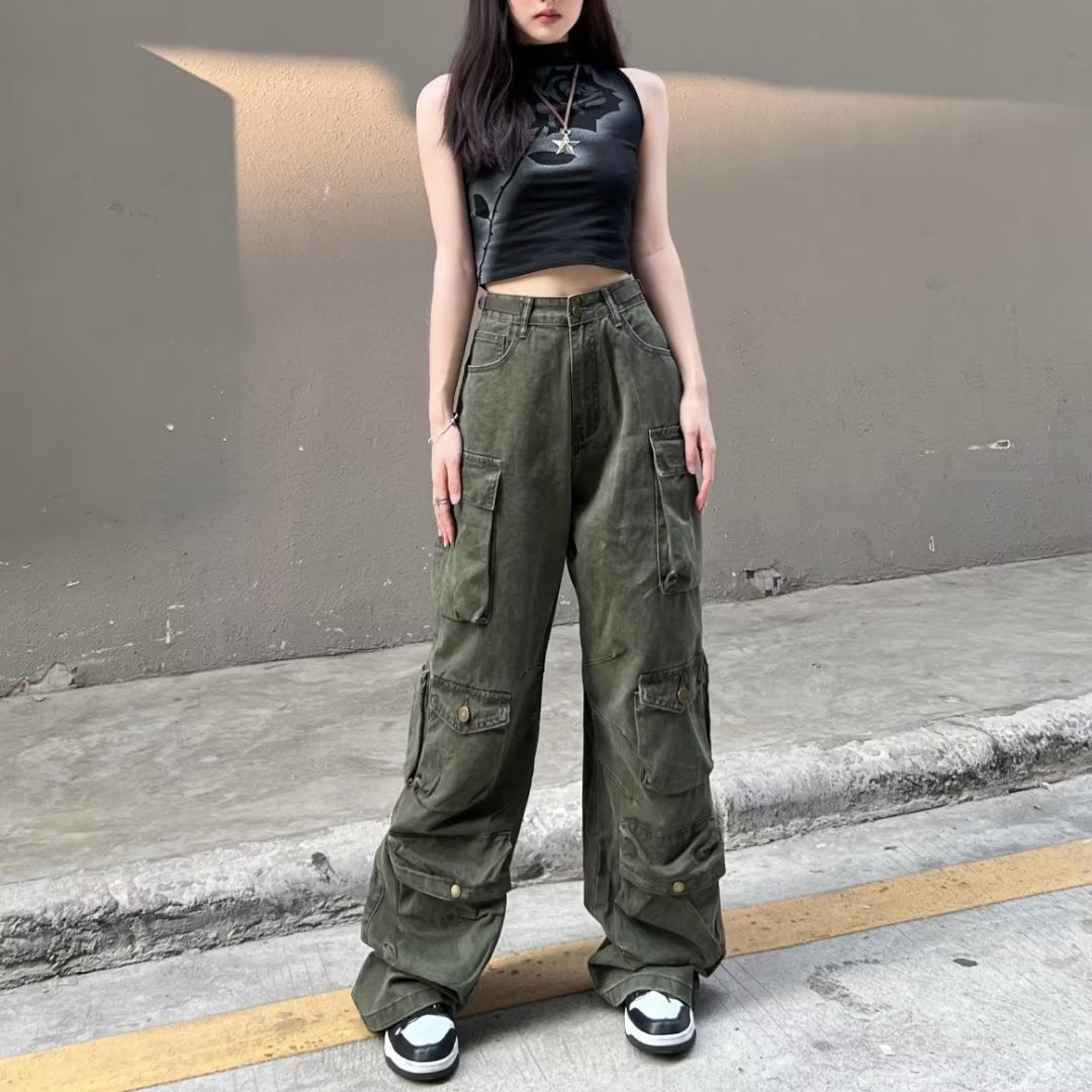 Women casual pants retro