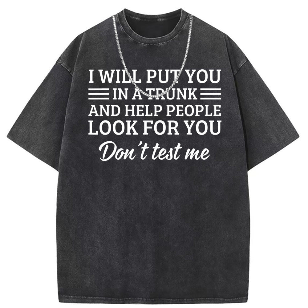 Men T Shirts Printed short-sleeved T-shirt washed and old