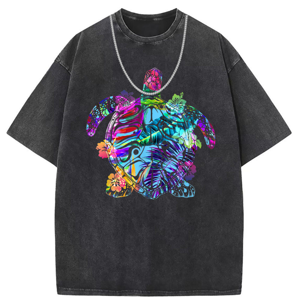 Men T Shirts Washed old punk cotton printed short-sleeved T-shirt