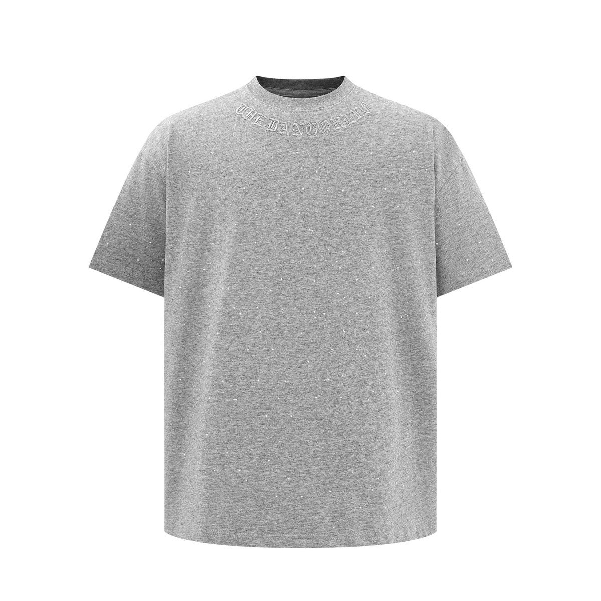 Men t shirts summer glitter deconstructed embroiderloose round neck short sleeves