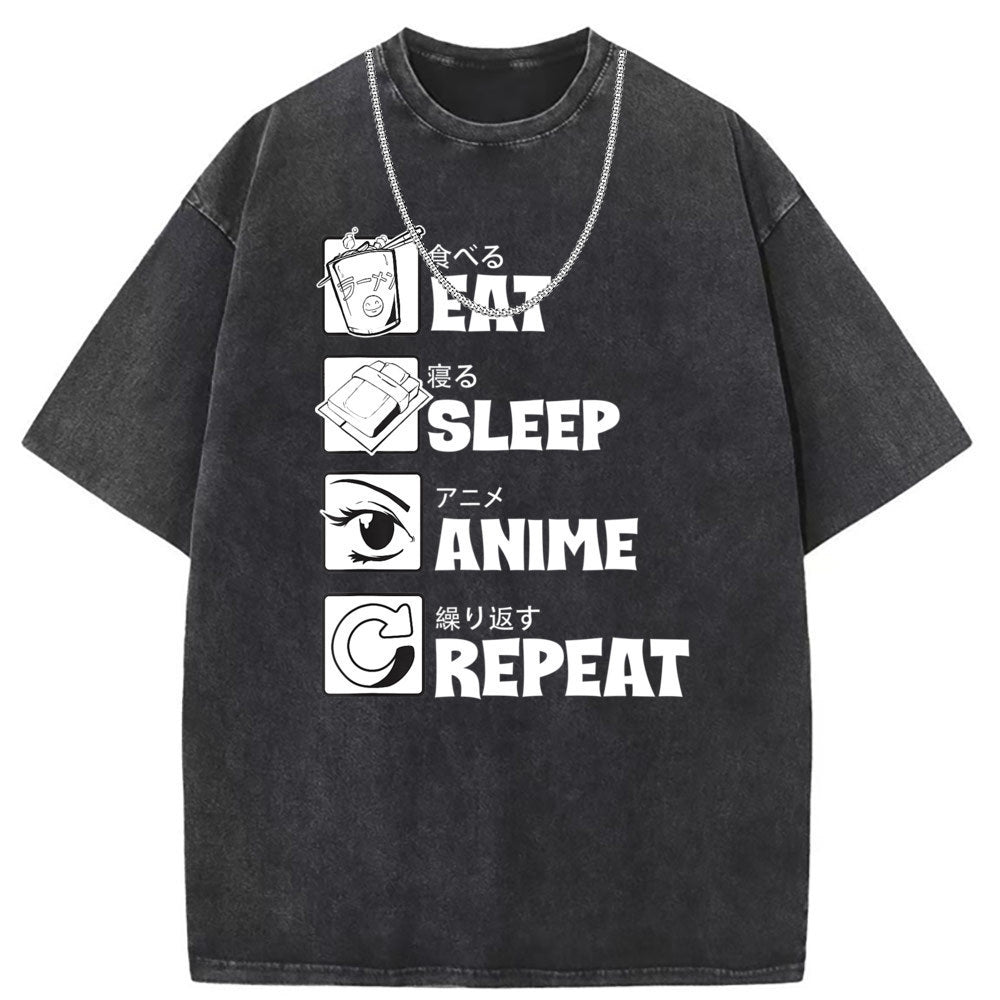 Men T Shirts Cotton short-sleeved T-shirt women's washed and old