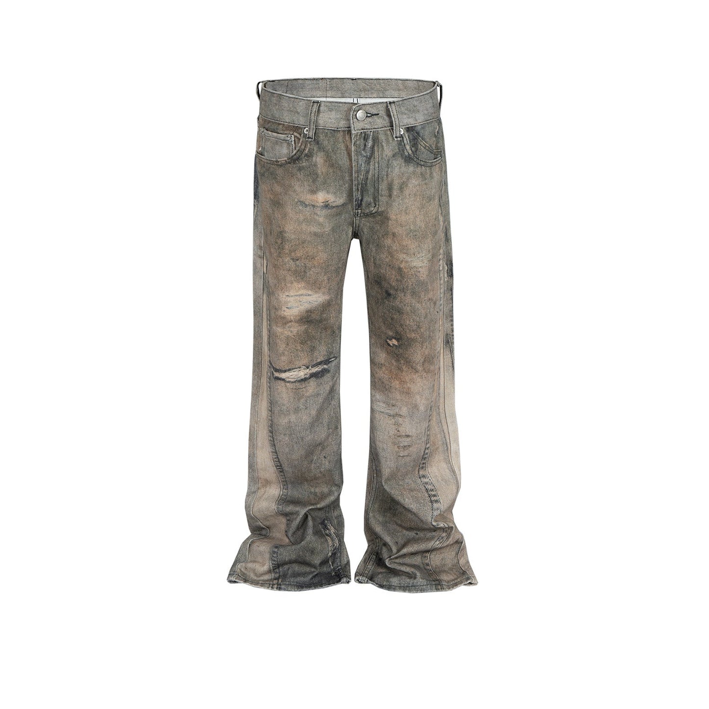 MIJKO Men's Vintage Pants MIJKO Men's Women's Ripped Printed Jeans