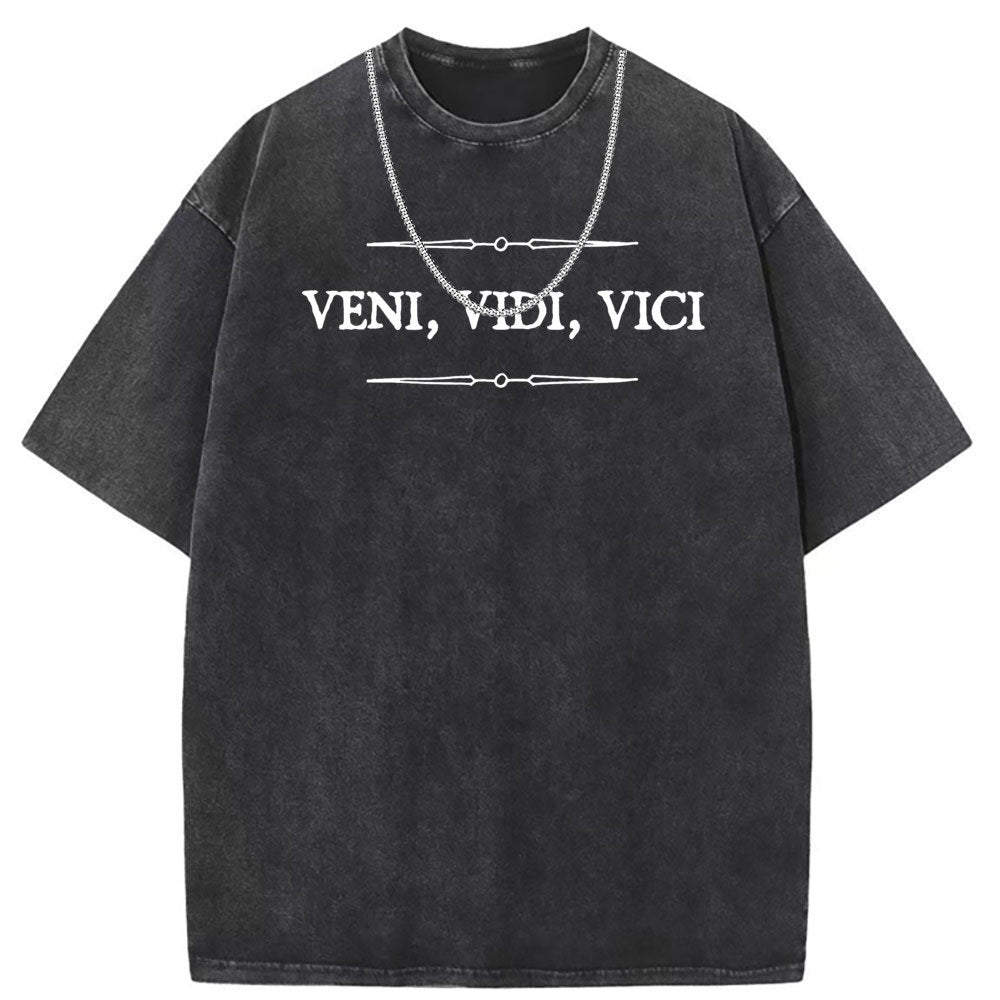 Men T Shirts Washed old punk short-sleeved T-shirt
