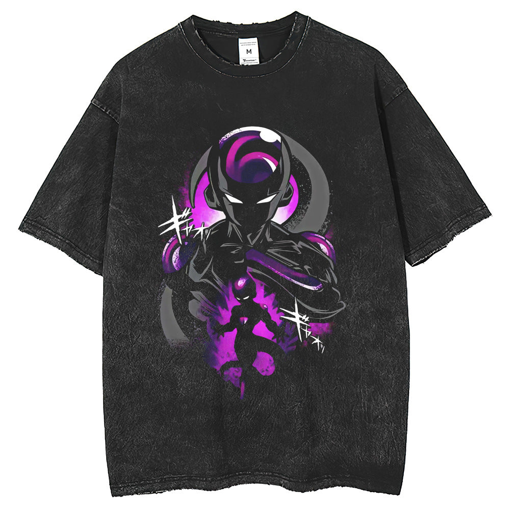 Mens T Shirts Loose Short Sleeve Dragon Ball Print Fried Snowflake T-Shirt