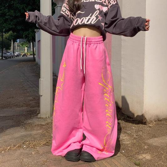 Women casual pant star printingloose