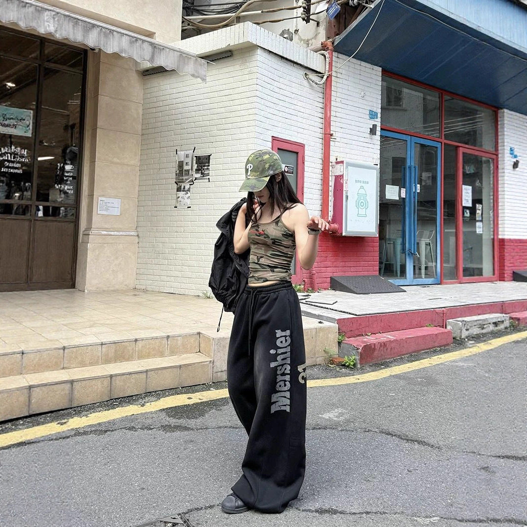 Women casual pants make old scimitar pants loose straight wide-leg sweatpants trousers