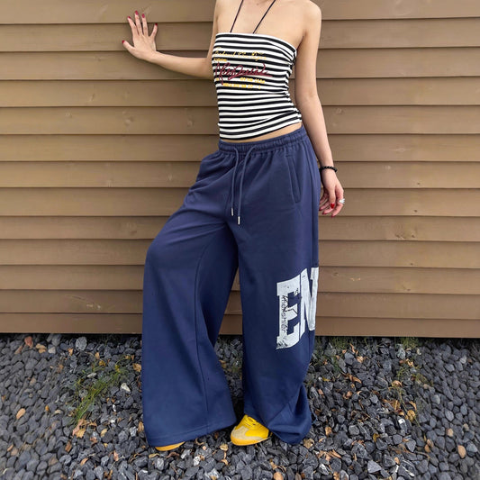 Women casual pants women early autumn drawstring sweatpants loose