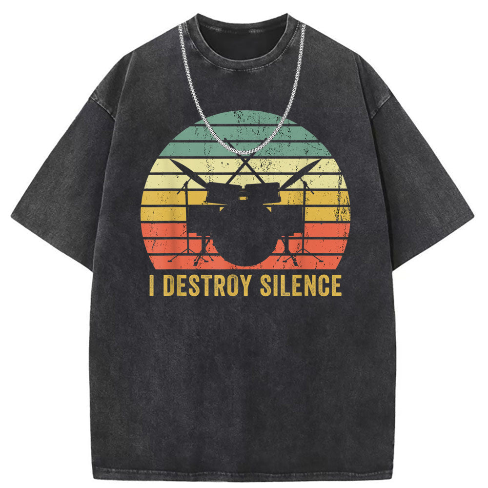Men T Shirts Crew neck short sleeve T-shirt washed old American style