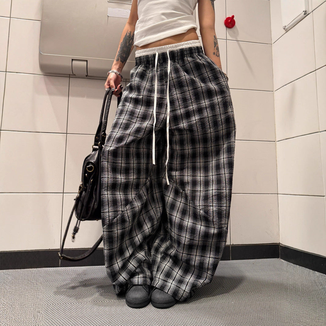 Women casual pant double waistband summerloose