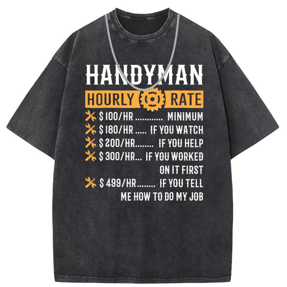 Men T Shirts Washed Old Printed Short Sleeve T-Shirts Loose Casual