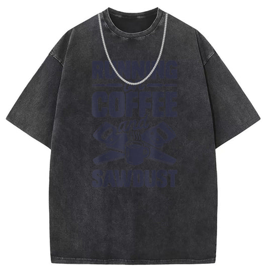 Mens T Shirts Washed Old High Street Print Short Sleeves