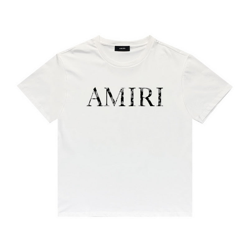 Amiri T Shirt Paisley Letter Crew Neck