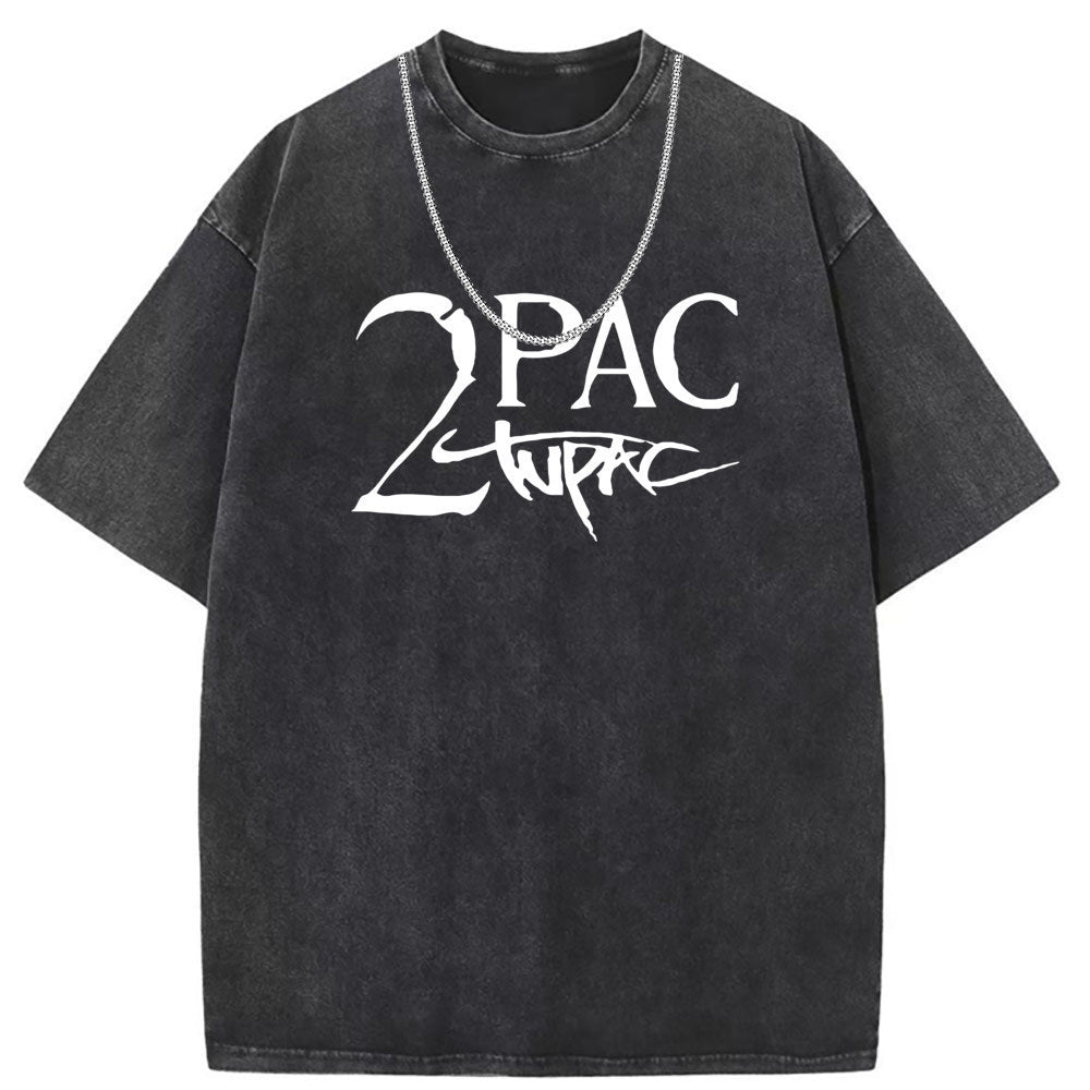 Men T Shirts Short Sleeve T-Shirt Washed Old Punk