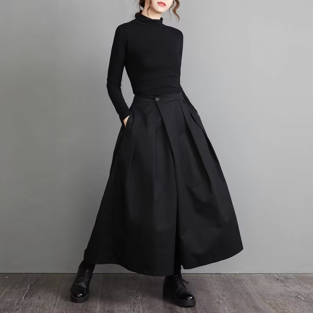 Women casual pants spring summerloosehigh waist nine-point pants skirt