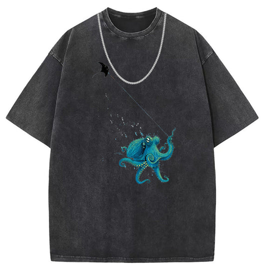 Men T Shirts Short-sleeved T-shirt women washed and old
