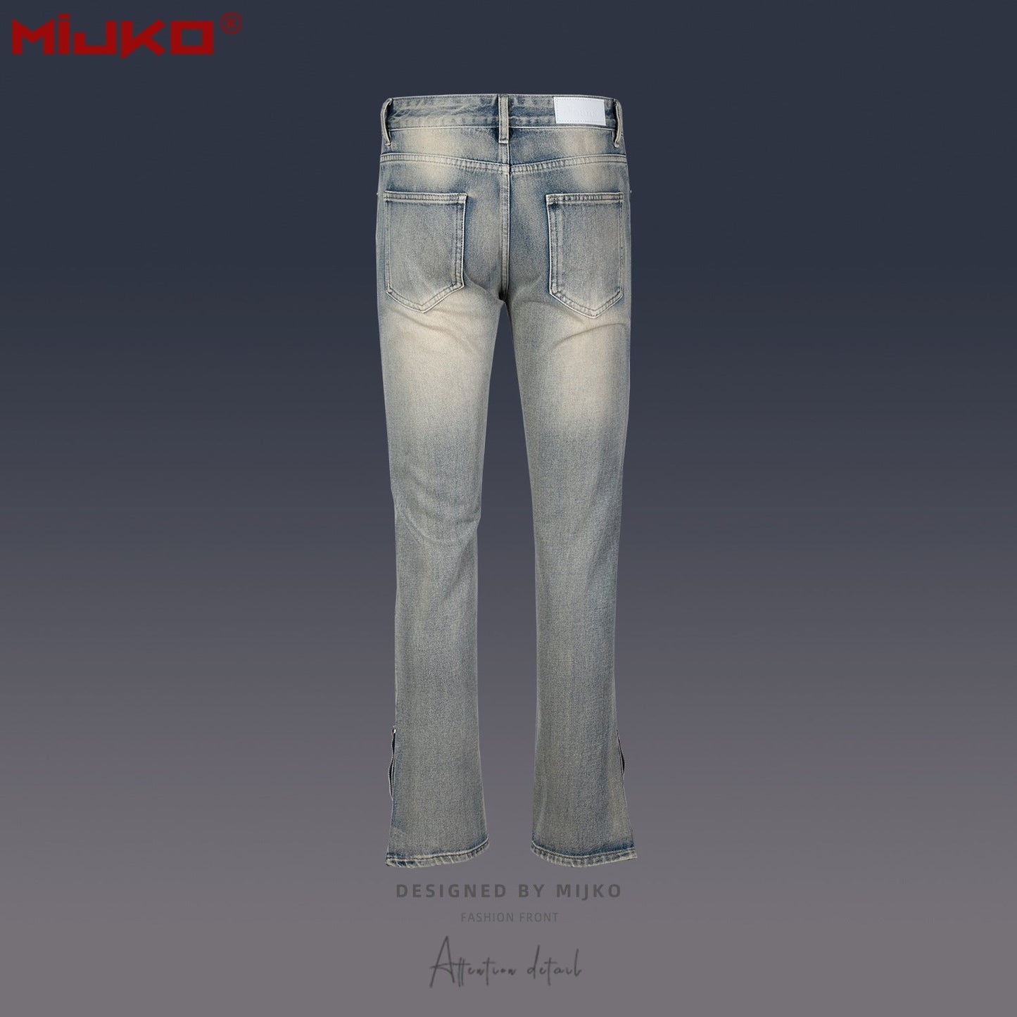 MIJKO Mens Vintage Pants Ripped Jeans