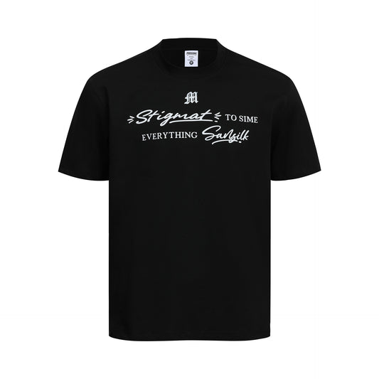 Men t shirts retrocasualletter round neck short sleeve