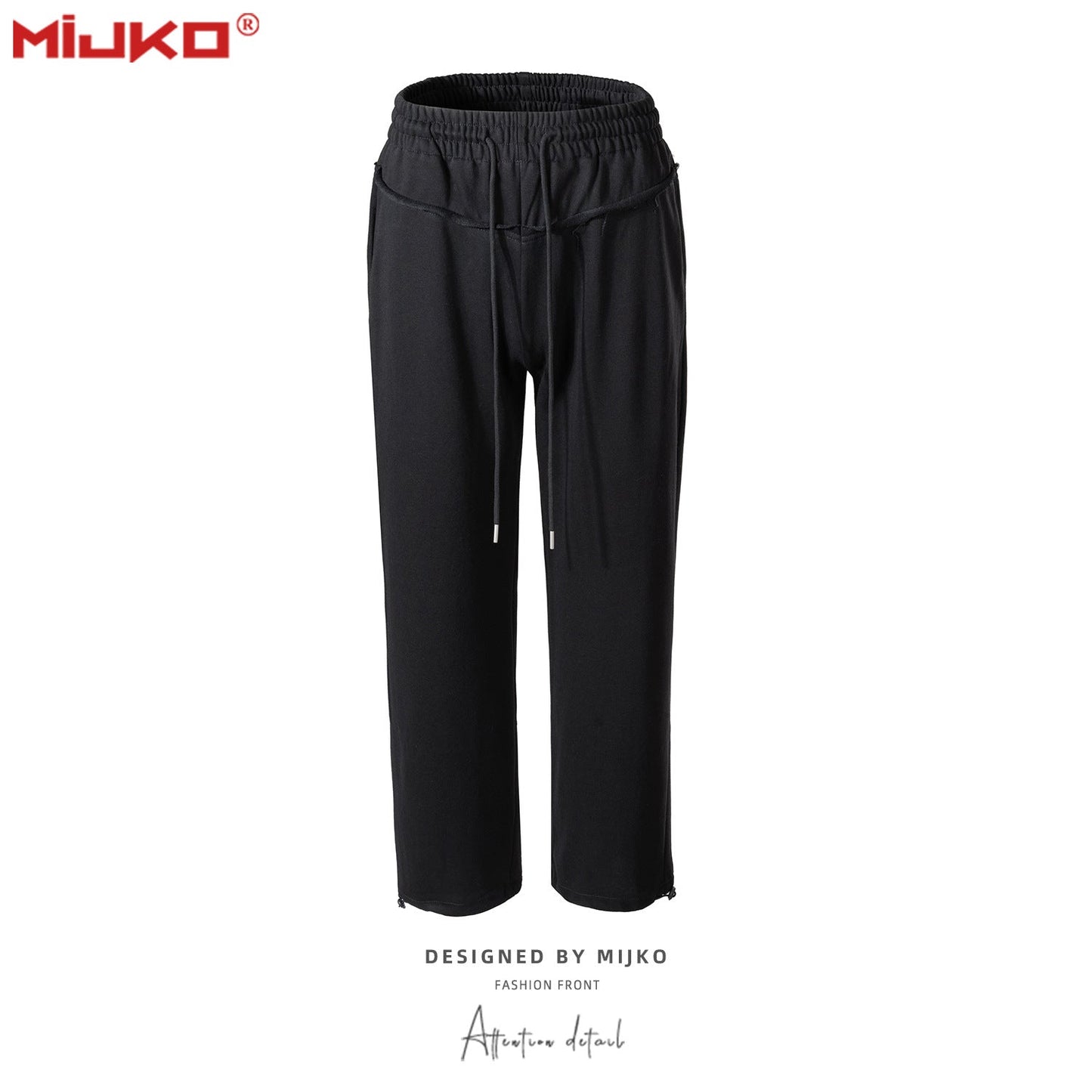 MIJKO Men Vintage Pants Spliced Sweatpants Casual Pants