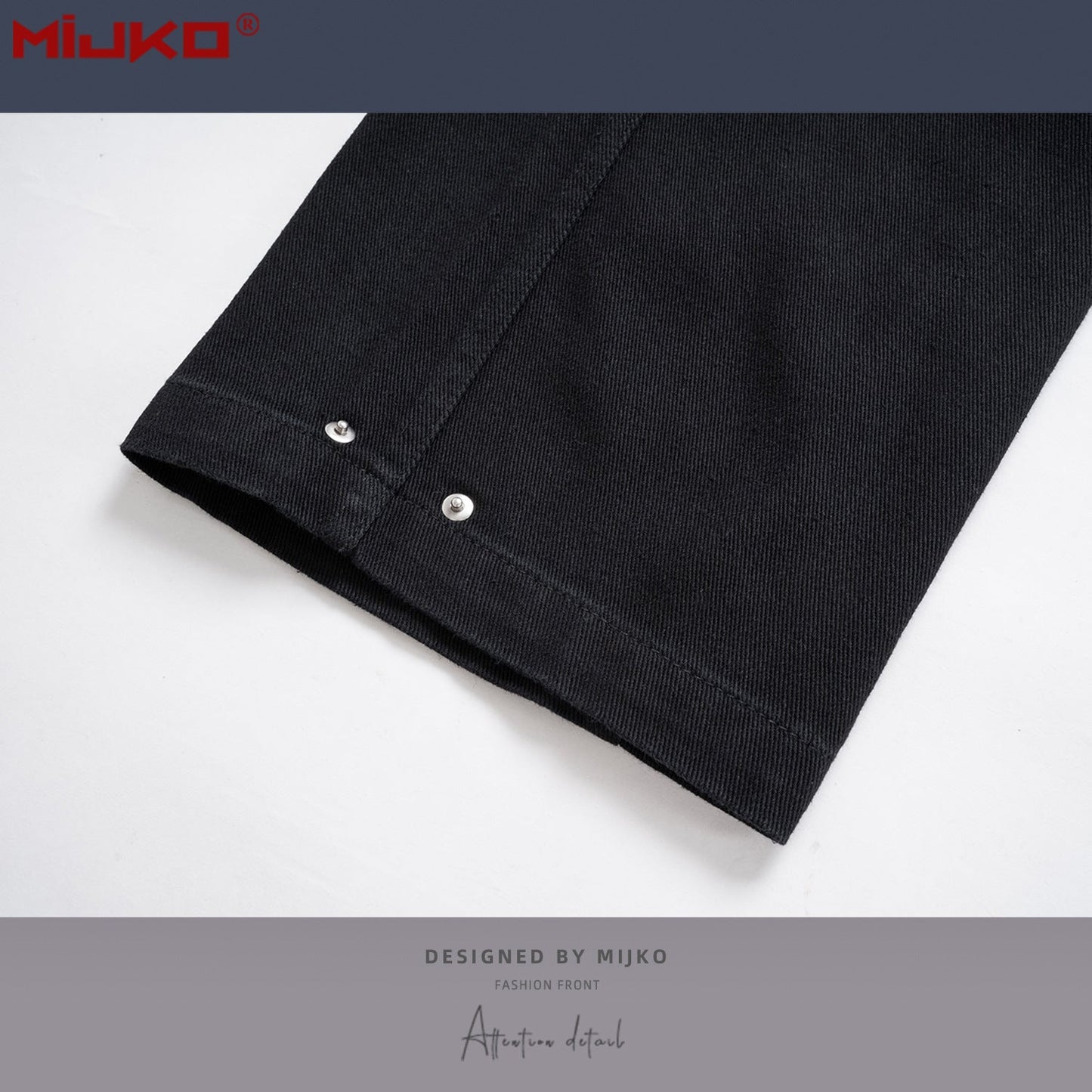 MIJKO Mens Vintage Pants Black Denim Casual Pants