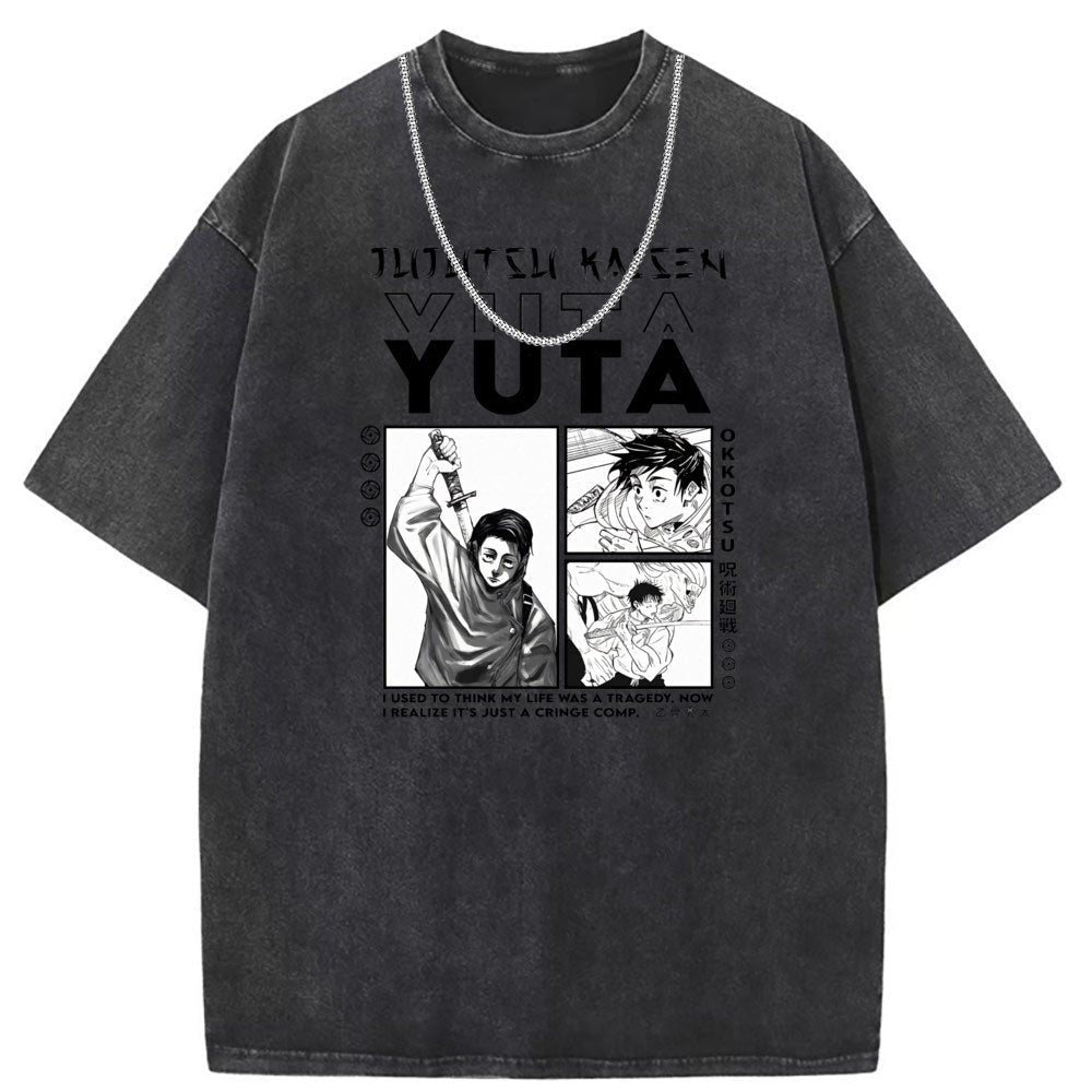 Mens T Shirts Vintage Anime Short Sleeves