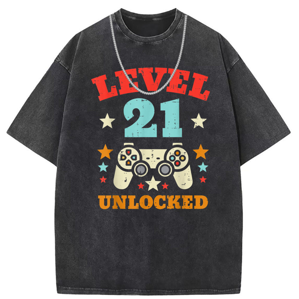 Men T Shirts Short Sleeve T-Shirt Women Washed Old American